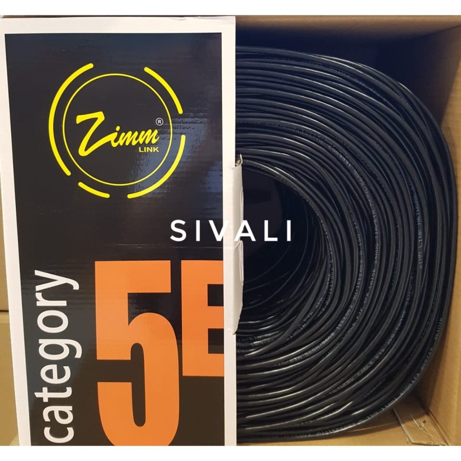 100 METER KABEL LAN POLOS FTP CAT5E SPECTRA / ZIMMLINK OUTDOOR  CCA HITAM WIFI/INTERNET - KABEL POLOS