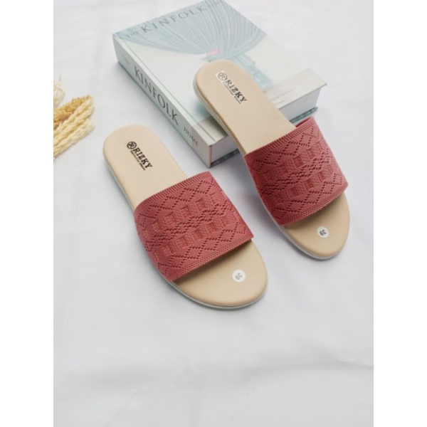 Sandal Slop Rajut Teplek Sandal Wanita Model Kekinian