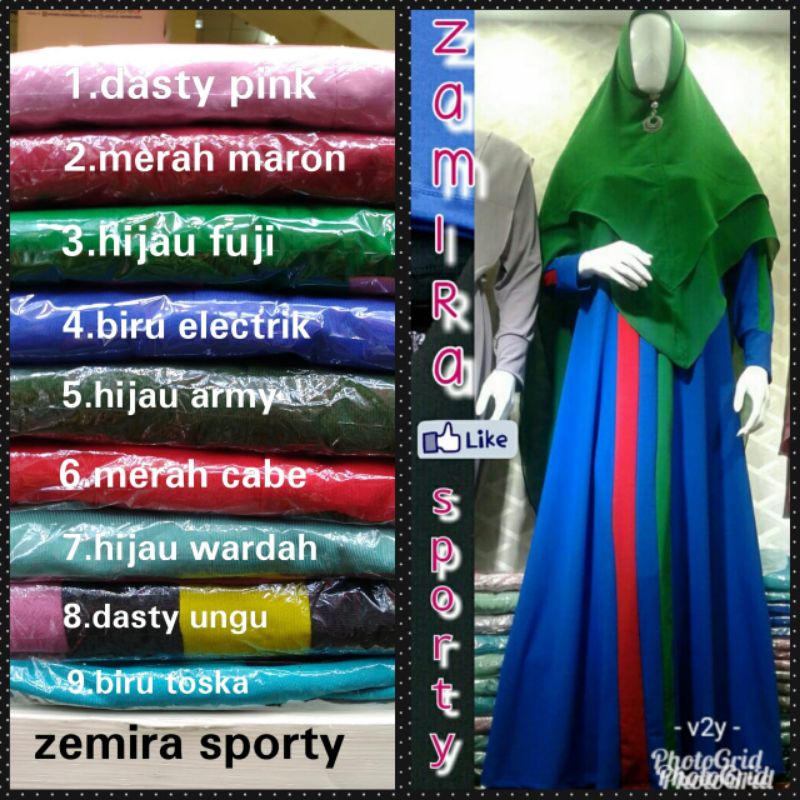 Gamis muslimah wanita//Gamis jersey zamira sporty