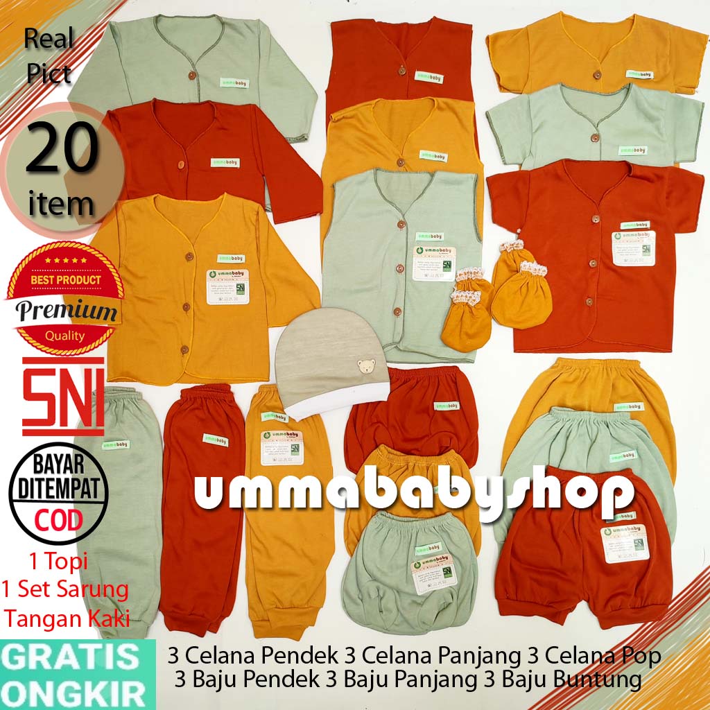 39 Pcs Paket Hemat Lahiran Lengkap Perlengkapan Baju Bayi Setelan Baju Anak Newborn Baby Gift Set Laki Perempuan Kado Hadiah Baru Lahir Celana Bayi Baju Bayi Polos Merah Bata