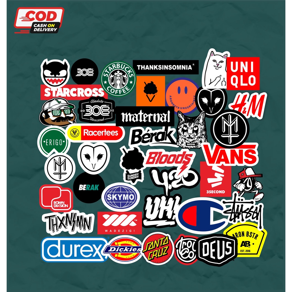 

Stiker sticker brand distro paket isi 50pcs stiker motor stiker helm stiker mobil stiker tumbler stiker hp stiker case stiker koper stiker laptop