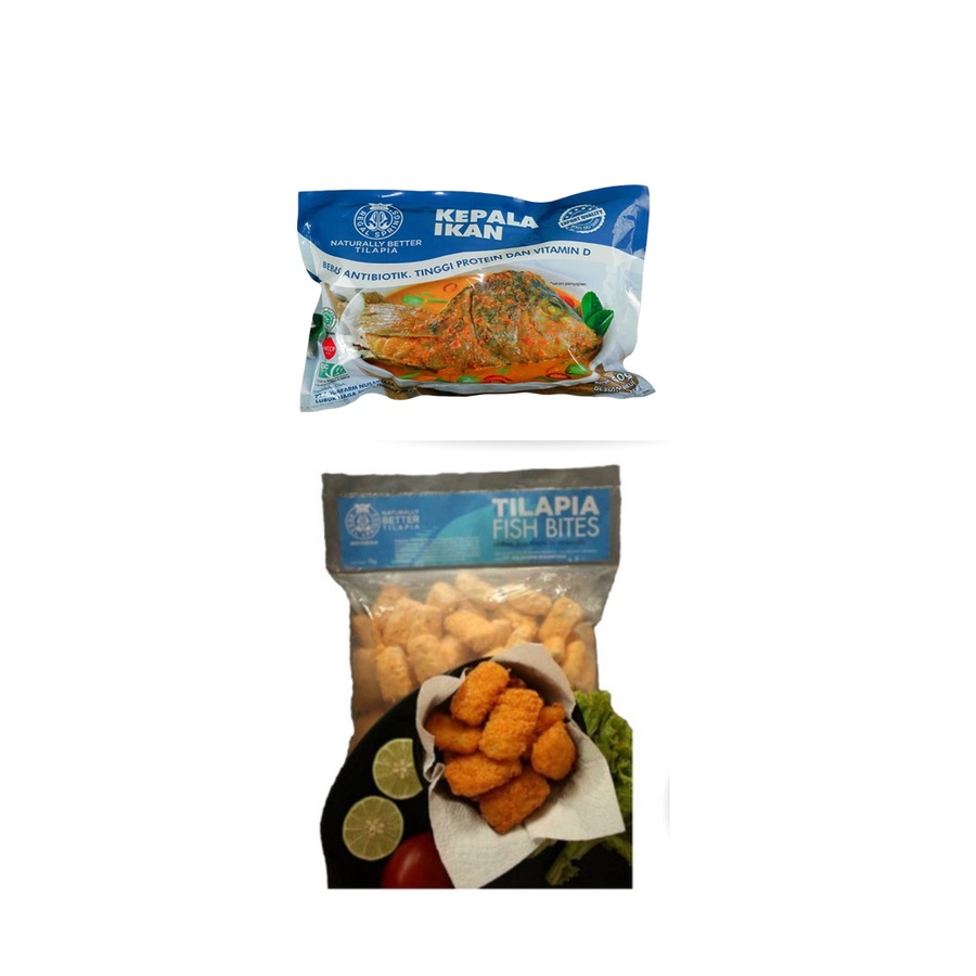 

Regal Springs Tilapia Kepala ikan 650gr + Tilapia Fish Bites | Bundling 2