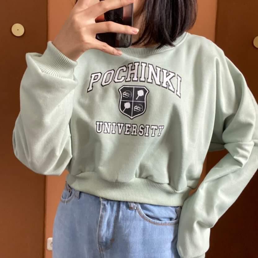 [COD] Sweater Oversize Wanita Pochinki University Sweater Oversize Crop