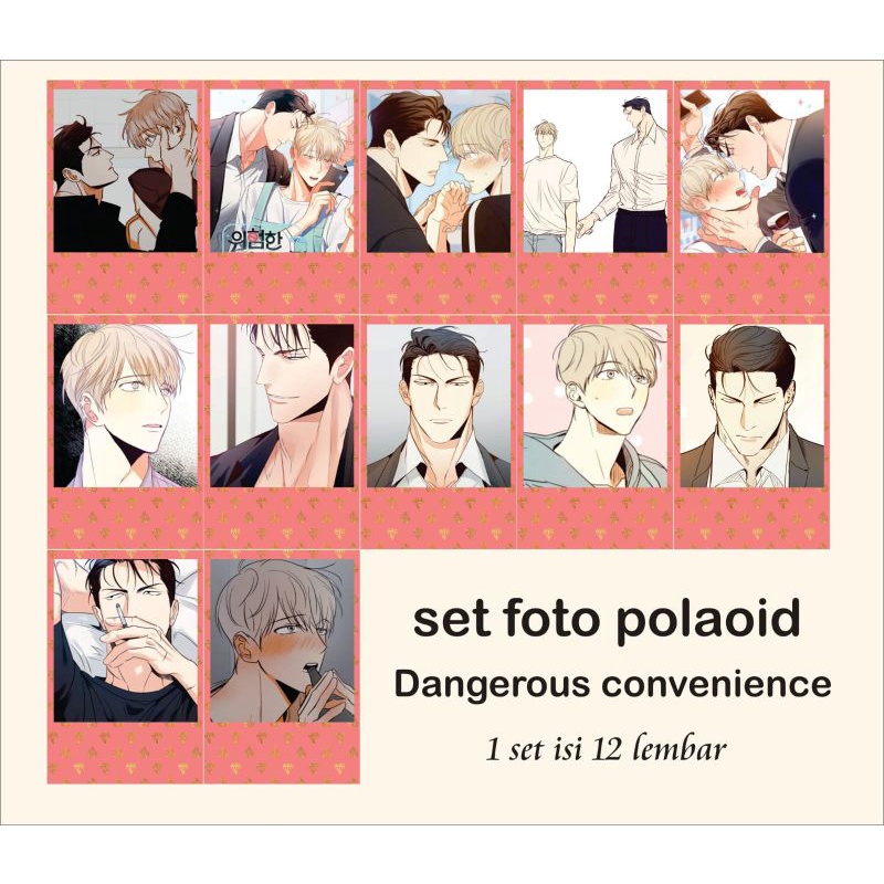 set foto/mini poster webtoon/manga/manhwa dangerous convenience yaoi/shounen ai/BL