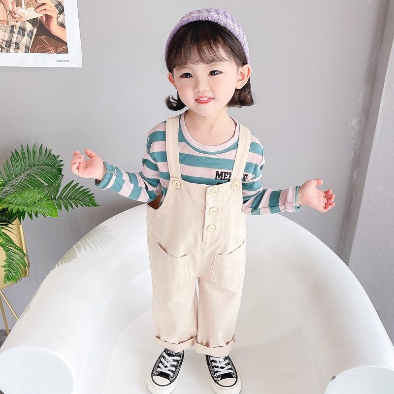 [COD] Setelan anak perempuan motif SALUR KUNING &amp; TOSCA import korea baju anak perempuan stelan anak impor jumpsuit anak usia 0-4 tahun/ brownieground