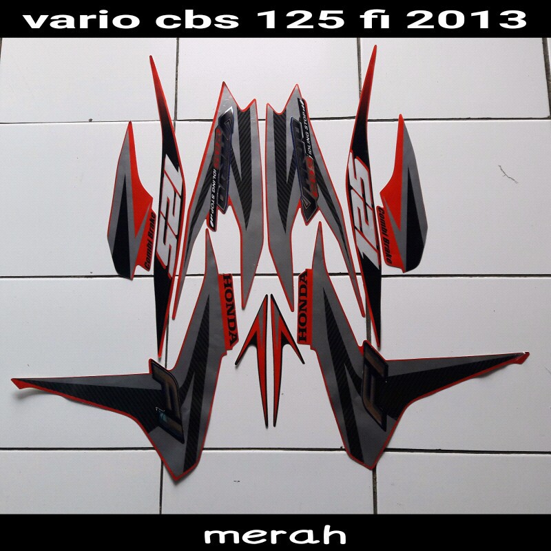 Sticker Motor Vario Cbs 125 FI 2013 Merah