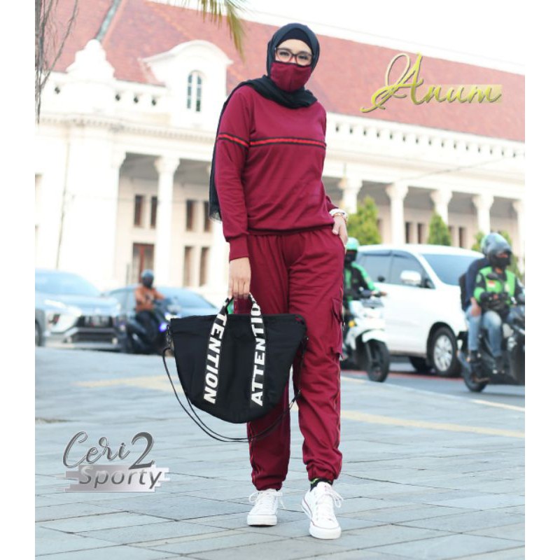 READY STOCK Ceri set original Anum/stelan atasan celana