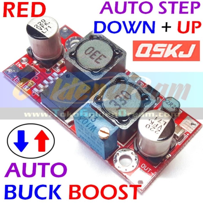 New auto step up down jadi 1 pcb merah auto step down up