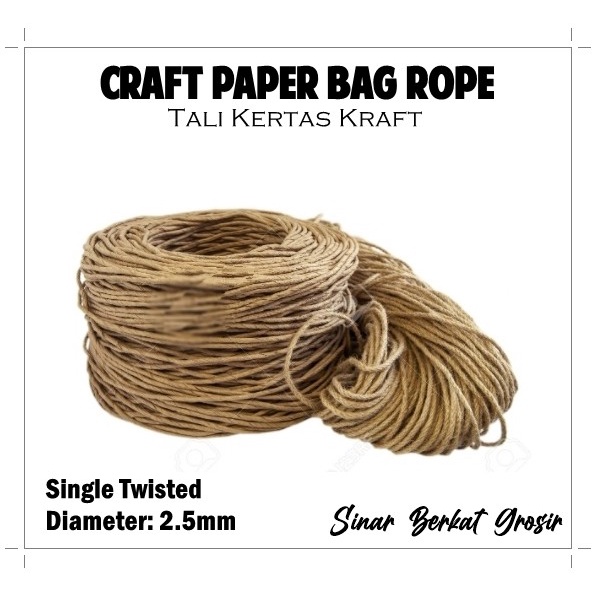 Tali Kertas Kraft PaperBag / Tali Handle PaperBag / Craft Rope 2.5mm