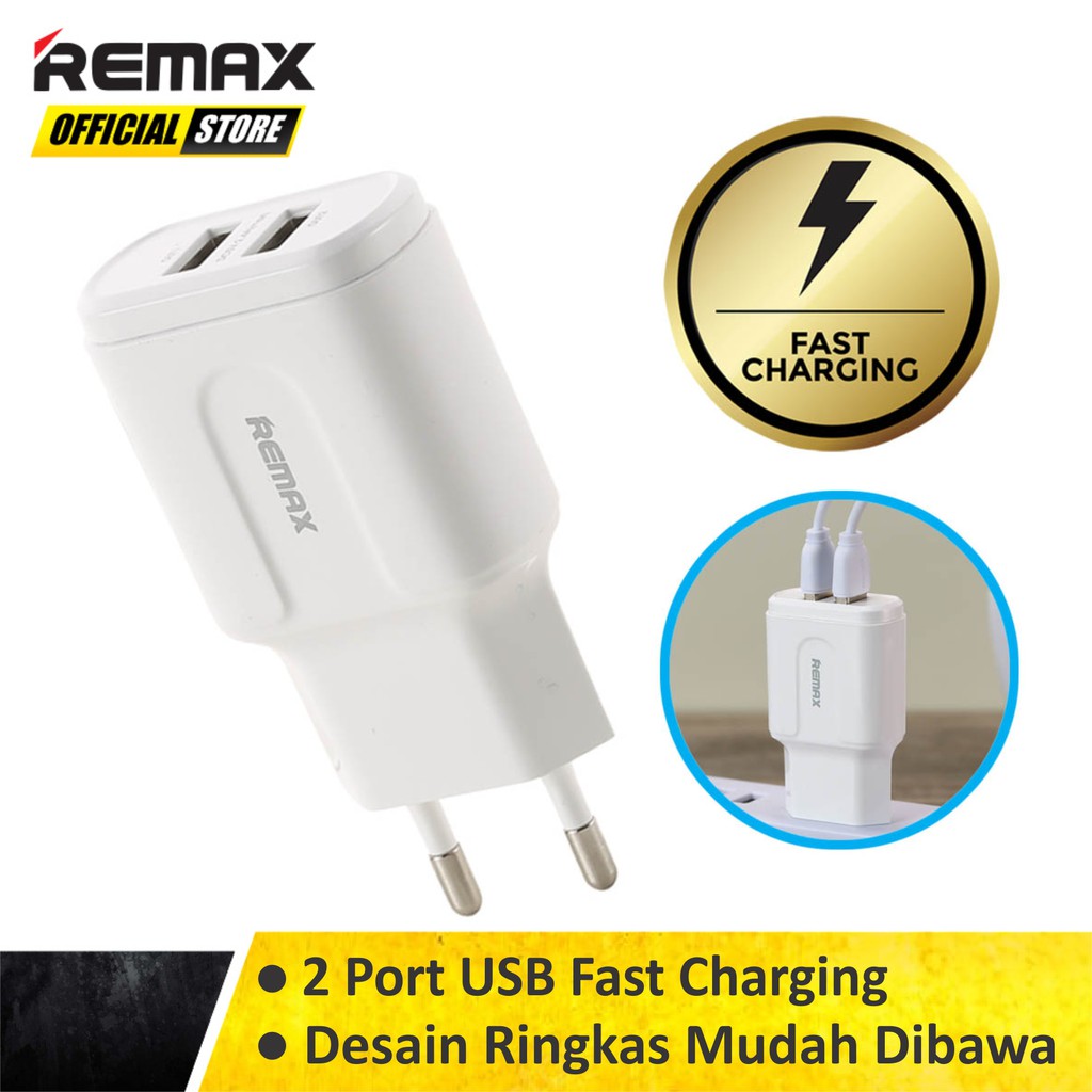 Remax Charger 2 Port 2.4A - RP-U22 Original Garansi