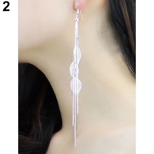 Hu Hu Hu Hu Hu Alat Bantu Pasang Kacamata♡ Anting Kait Gantung Panjang Desain Daun / Hati Hias Berlian Imitasi Untuk Wanita