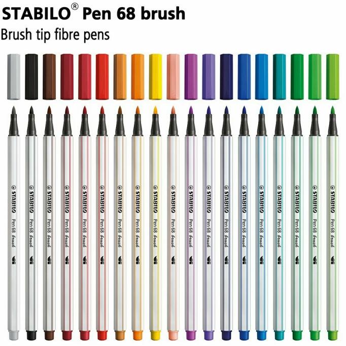 

(BISA COD) STABILO Pen 68 Brush Set 19 pcs / Premium Marker Kuas Kaligrafi Art DISKON Kode 730