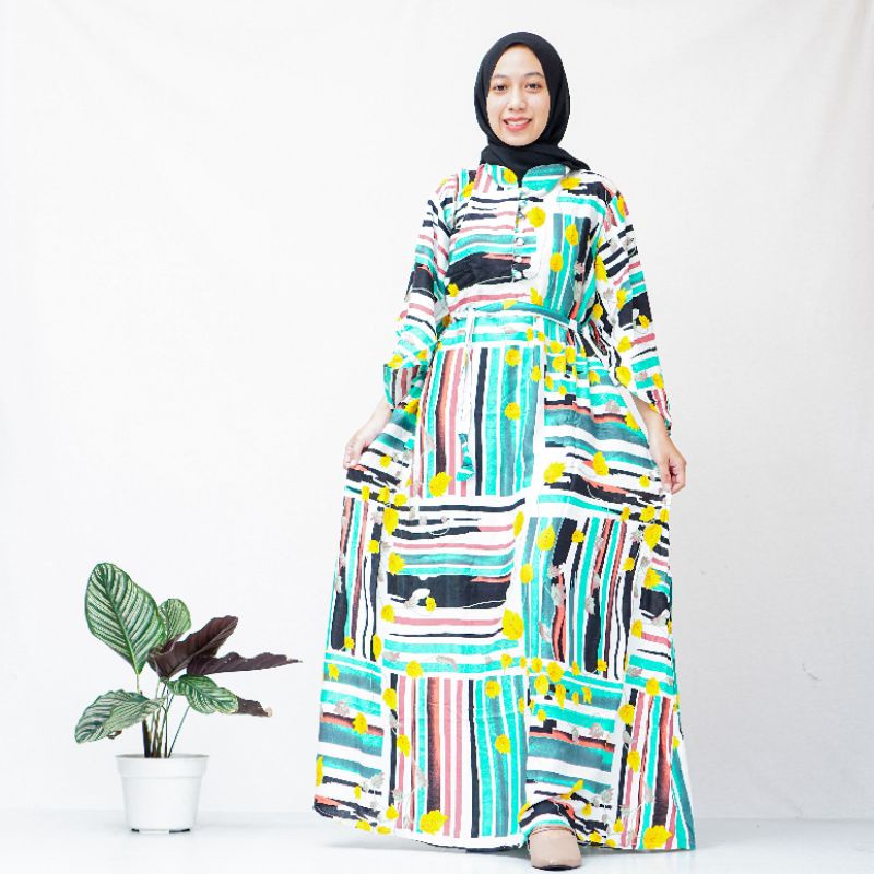 -Manggolo- Gamis Luna Maya: Stripe