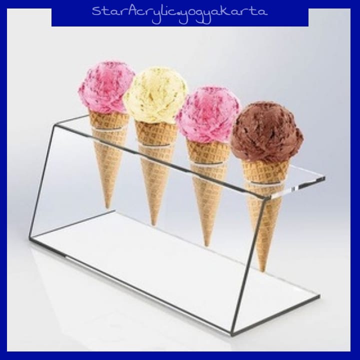 Jual rak display ice cream cone/stand holder ice cream akrilik | Shopee ...