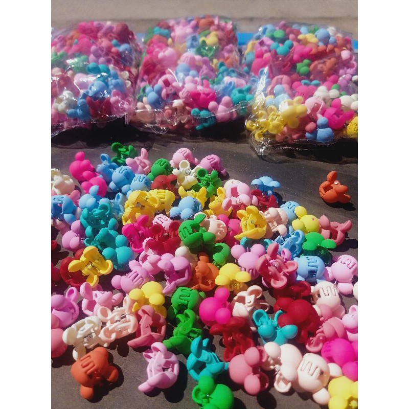 Jepit mini per pack isi 5 Jepit kutu Import motif Mc.Mouse warna warni