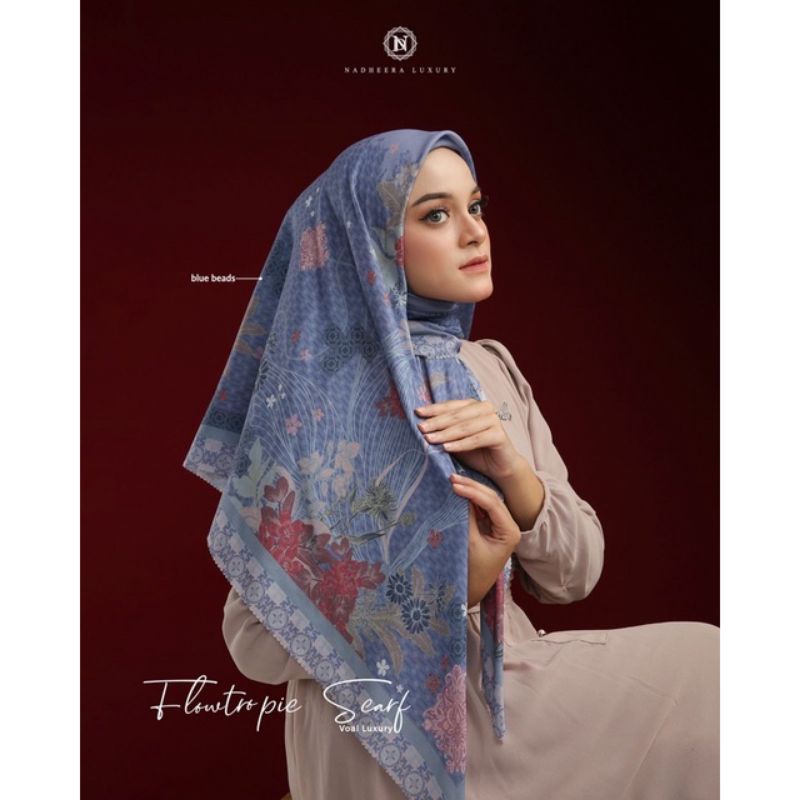 FLOW TROPIC SCARF BY NADHEERA LUXURY ORI HIJAB VOAL MOTIF NADHEERA LUXURY