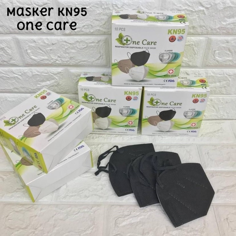 MASKER KN95 1CARE 5PLY ISI 10PCS TERMURAH / KN 95 6PLY PUTIH HITAM ABU MIX WARNA