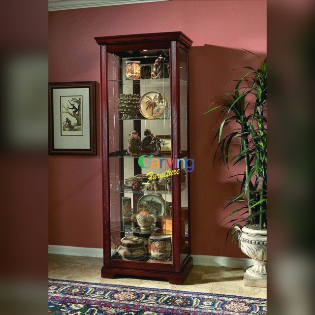 Lemari hias minimalis lemari pajangan kaca jati lemari sudut