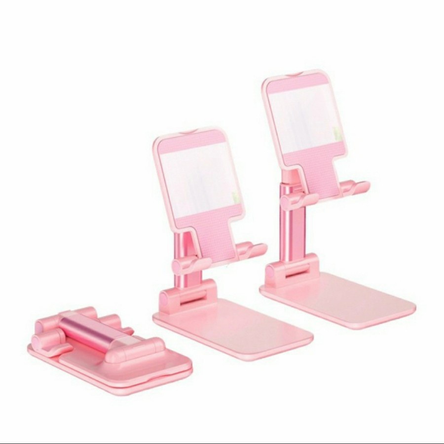 [TERMURAH] Stand Phone Holder Liftable Foldable - Penyangga / Dudukan HP Lipat-PINK