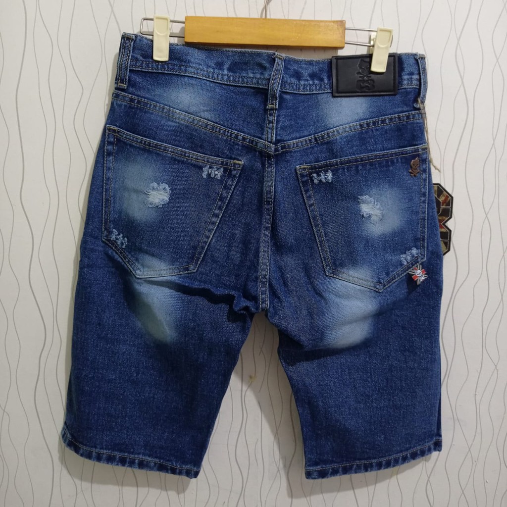 CELANA JEANS PENDEK SOBEK PRIA / CELANA PENDEK DISTRO PRIA