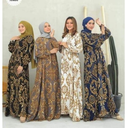 LANGSUNG KIRIM (BISA COD) Gamis Sultan / homedress rayon motif sultan jumbo LD110 busui/dress sultan