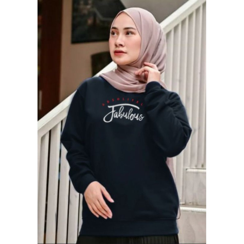 Kaos Lengan Panjang FABULOUSE / Kaos Sweatshirt / Atasan Wanita / Atasan Wanita Lengan Panjang