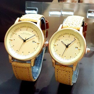 JAM TANGAN COUPLE MARC JACOBS BOX MJ JF011 CREAM ROSEGOLD