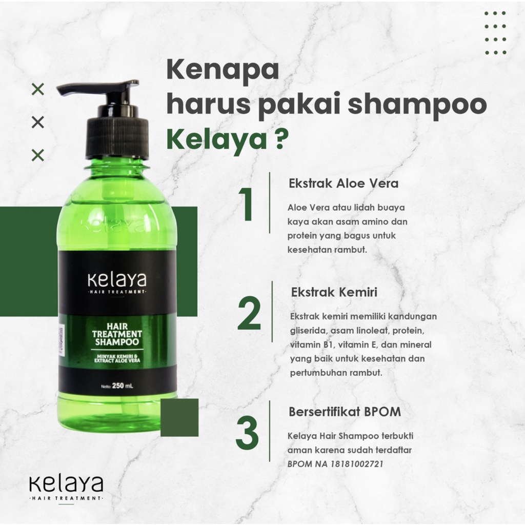 PROMO 1 botol Kelaya Hair Treatment Shampo + 1 botol Hair Serum / Paket Rambut Rontok