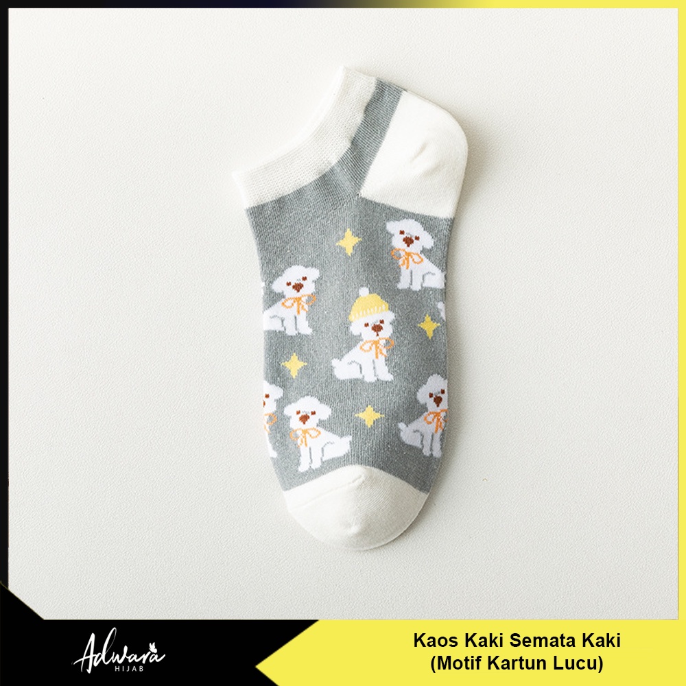 Kaos Kaki Wanita Pendek Semata Kaki Motif Kartun Karakter Lucu Gaya Fashion Korea