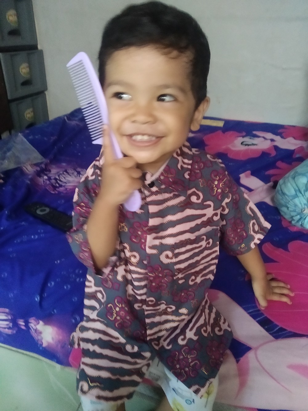 Jlshop Kemeja Batik Motif Palang Prada Foil Premium Anak Laki Laki Model Klep Intip(real Pict)