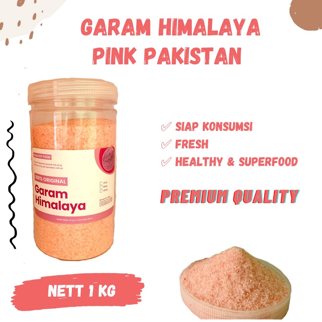 

RK60 GARAM HIMALAYA PAKISTAN 1kg Himalayan Ping Salt Garem Pakistan Herbal Masakan Kesehatan Dapur