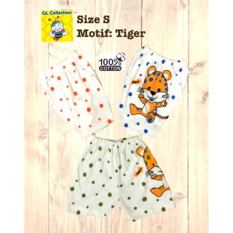 Celana Pendek Santai Anak Size SS S M L XL XXL 4L (0 Bulan-10 Tahun) 100%Katun SNI [Isi 3 pcs]