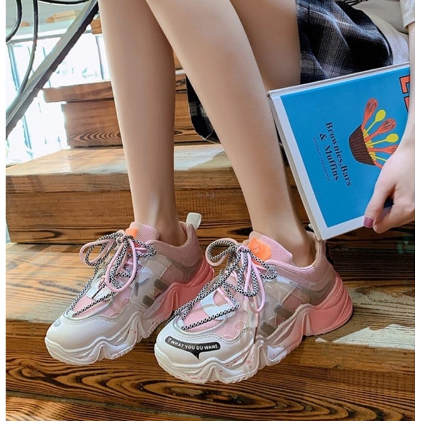 Sepatu Sneakers Wanita 37 - 40  Cute Casual Trande Masa Kini AS161