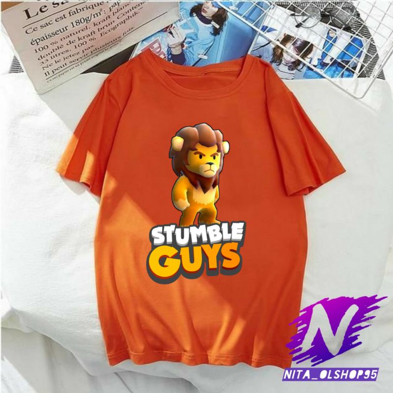 kaos anak stumble guys lion karakter harimau baju anak stumble guys karakter