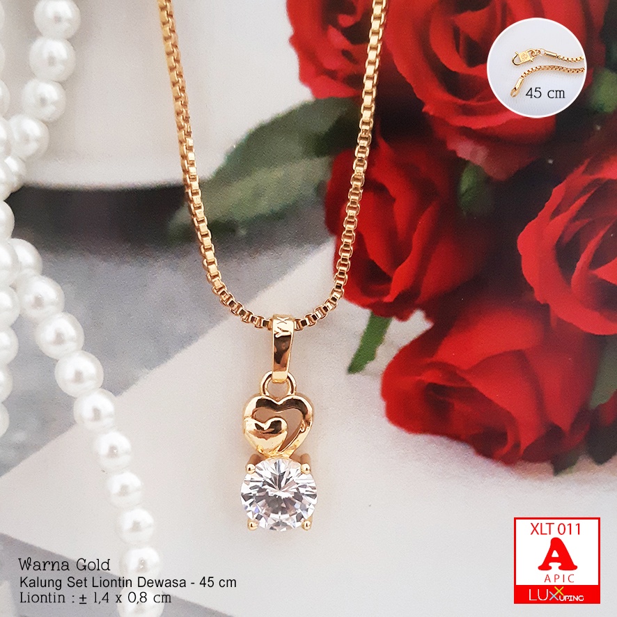 XLT 011 Kalung Xuping Set Liontin Permata Zirkon Aksesoris Wanita Korea Luxx Xuping