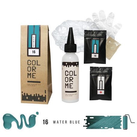 COLOR ME WATER BLUE hair color cream cat pewarna rambut