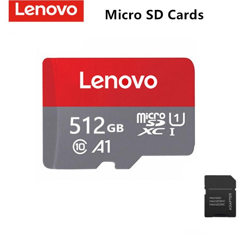 Lenovo 512GB Kartu Memori TF SD Flash Kecepatan Tinggi 128GB 256GB