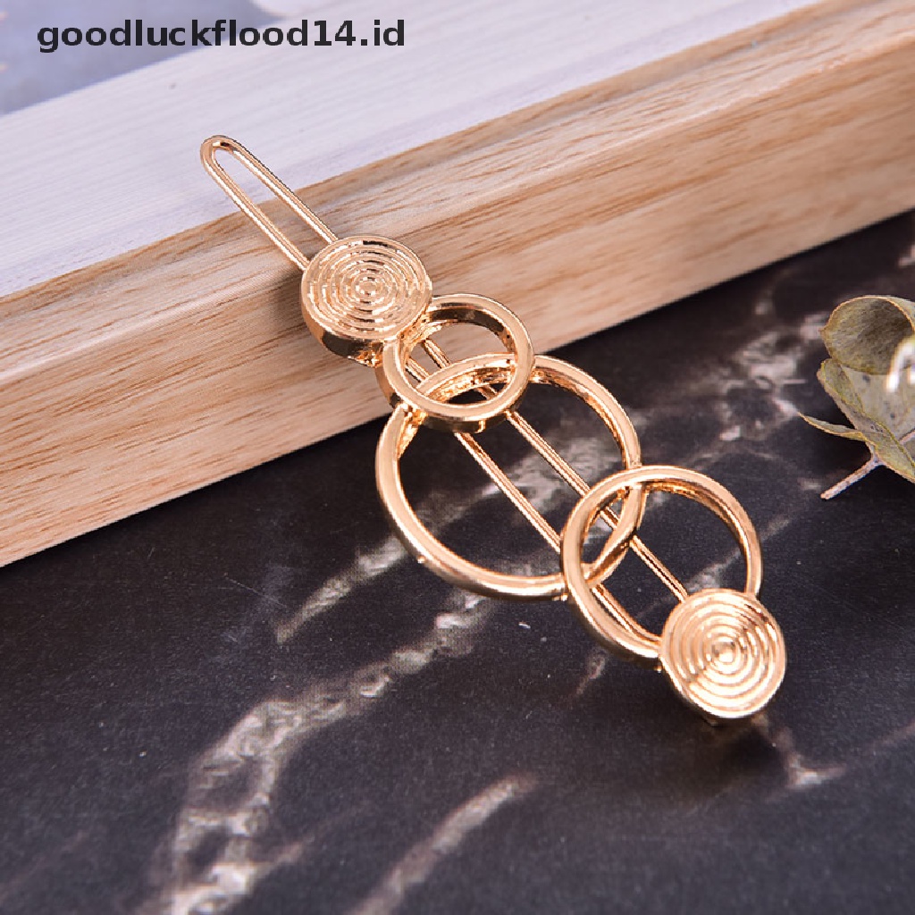 [OOID] Chic Geometric Hollow Metal Hairpins Girls Hair Accessories Styling Tools ID