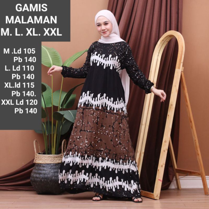 GAMIS TWILL CAP MALAMAN ORI PEKALONGAN SIZE M L XL XXL