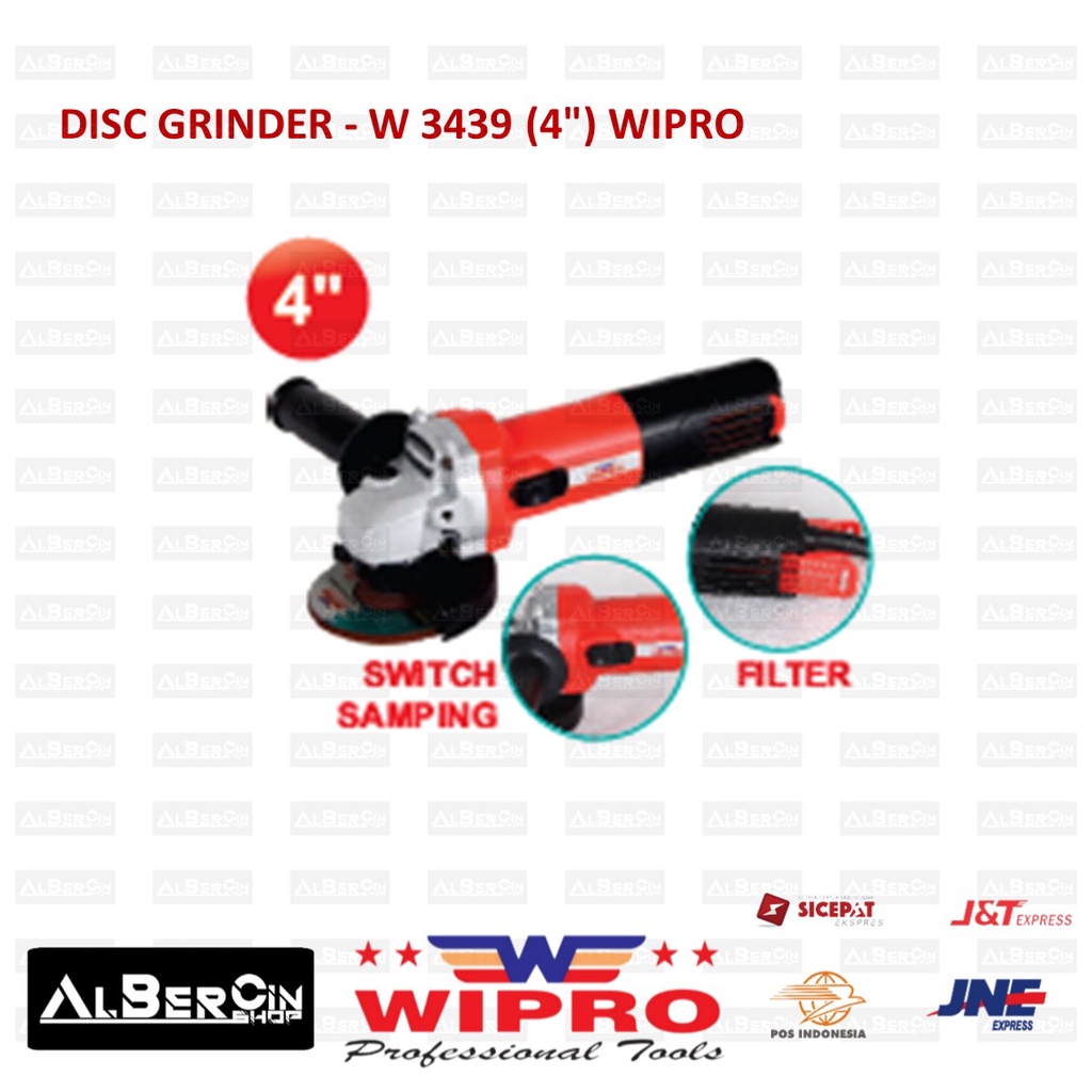 Disc Grinder Mesin Gerinda Tangan 4" Inch WIPRO W 3439