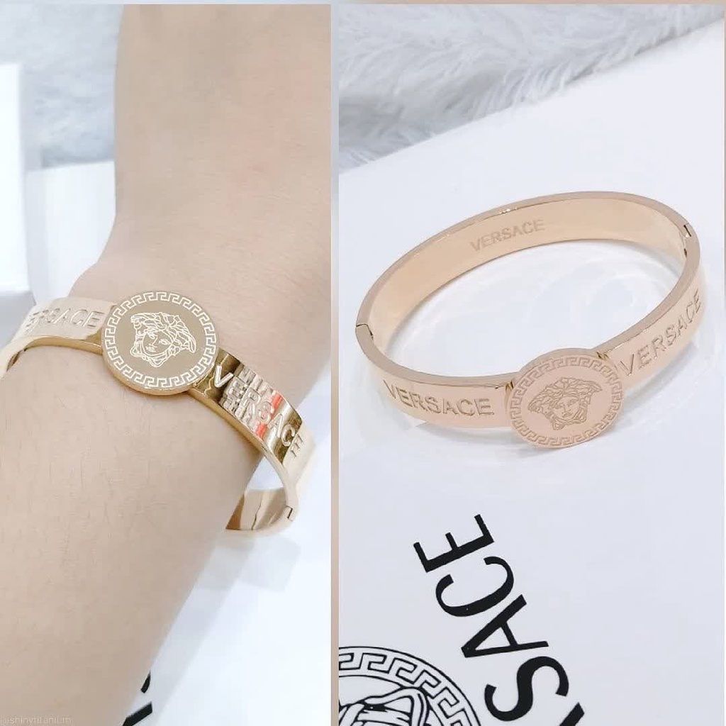 Jewelry  Aksesoris Premium High Quality Wanita Gelang Versace AV-65 Titanium Asli ( BISA COD )