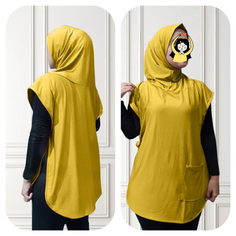 Hijab sport model rompi/ jilbab olah raga rompi/ Jilbab olah raga syar'i