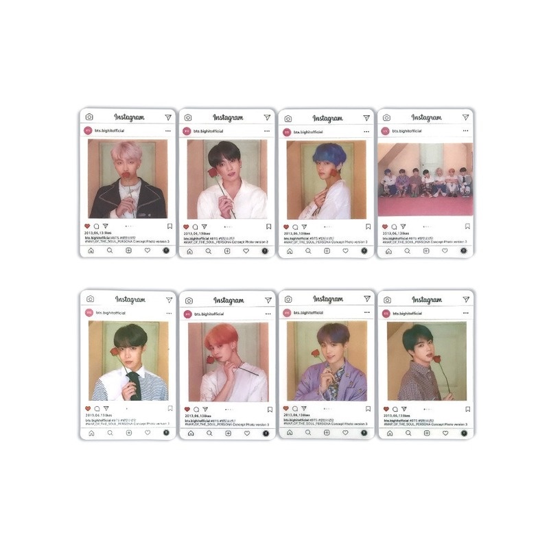 8pcs / set Kartu Foto Album BTS Bahan PVC Transparan