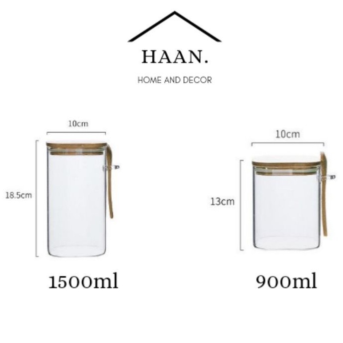 glass bamboo jar with bamboo spoon/toples tutup kayu/jar kaca kedap udara