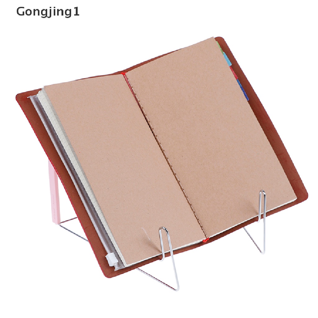 Gongjing1 Stand Holder Buku / Tablet Bahan Stainless Steel Bisa Dilipat