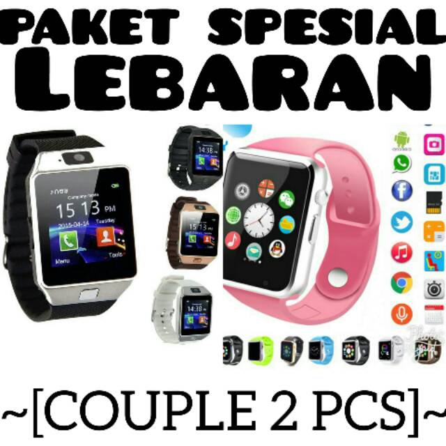 PAKET SPESIAL LEBARAN Smartwatch Jam Tangan Hp Smart watch bisa Telpon Sms Kartu Sim Mmc Card Game