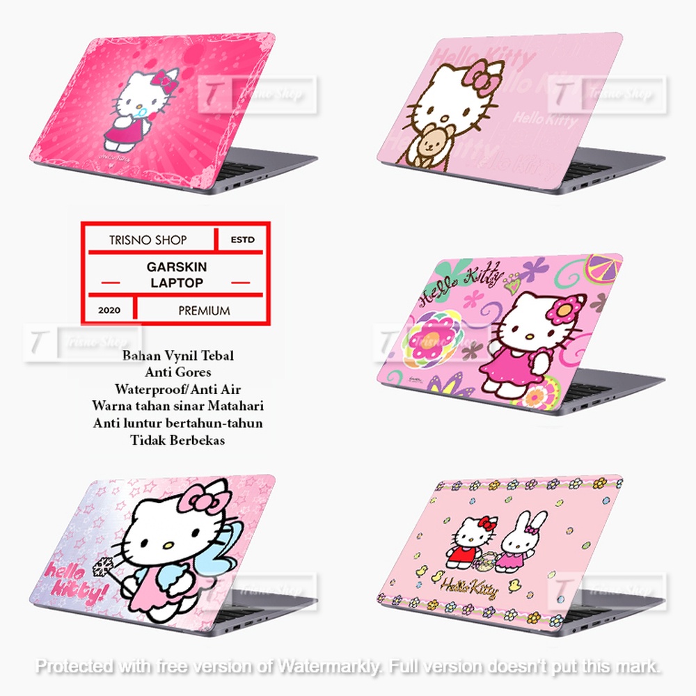 Stiker Laptop | Garskin Laptop | Hello Kitty + Laminasi Tebal