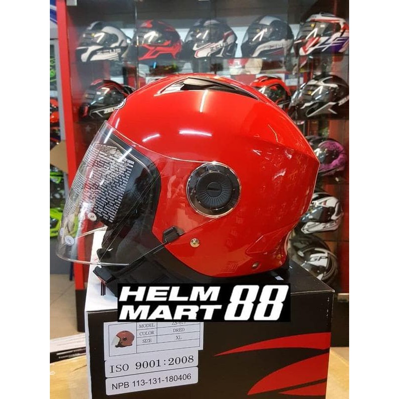 Helm Half Face Zeus 617 Red Ori