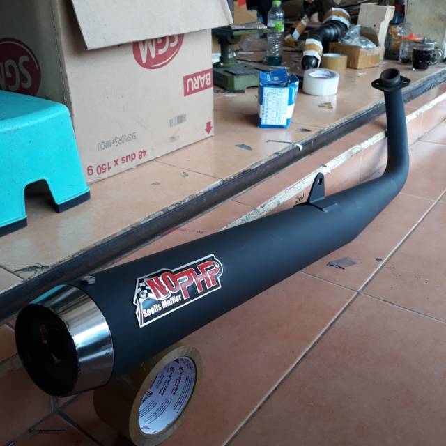 Knalpot Standar Racing Rx King Hitam Dop No Php Muffler