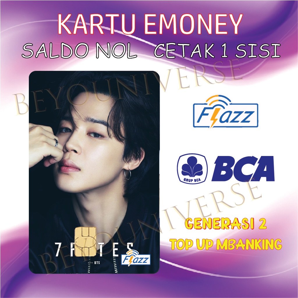 KARTU E-money Foto Jimin Park BTS 7 FATES CHAKHO FLAZZ BCA gen 2 / MANDIRI Emoney Etoll Custom Hadia